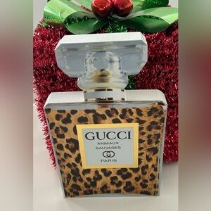 Gucci Leopard Perfume Bottle Acrylic Home Decor NWT